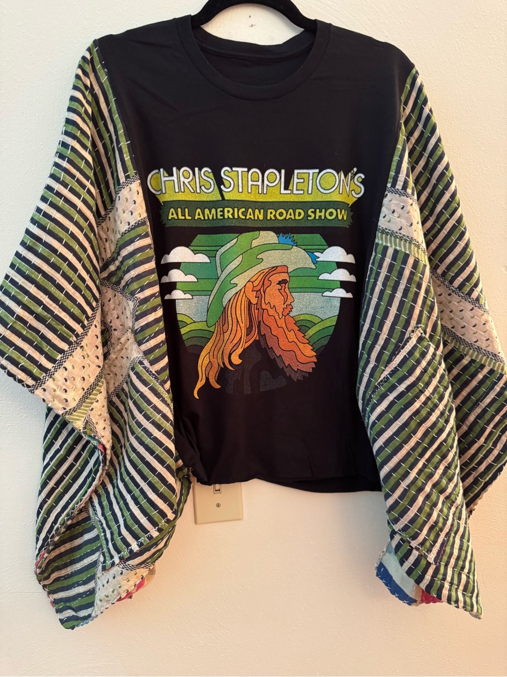 CHRIS STAPLETON Oversized Poncho-Style Top  Handmade OOAK Boho - Picture 3 of 9